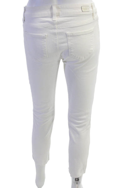 Paige Womens Low Rise Ankle Skinny Jeans White Size 26