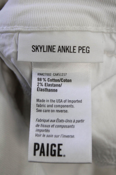 Paige Womens Low Rise Ankle Skinny Jeans White Size 26