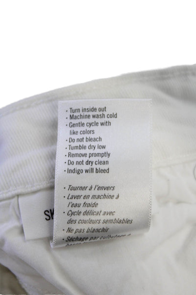Paige Womens Low Rise Ankle Skinny Jeans White Size 26