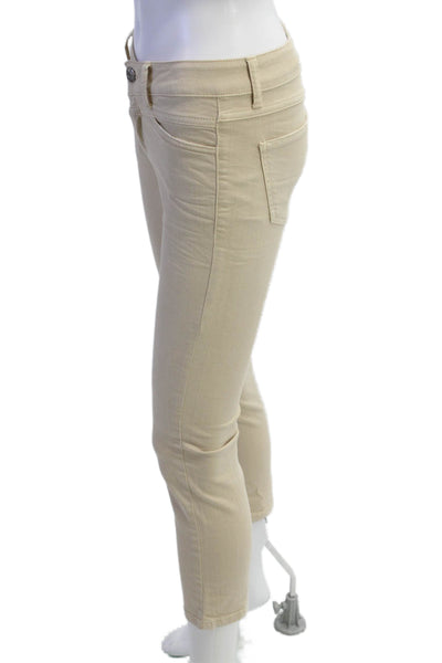 Closed Women Beige Ankle Cropped Low Rise Pants 97% Cotton Size 25