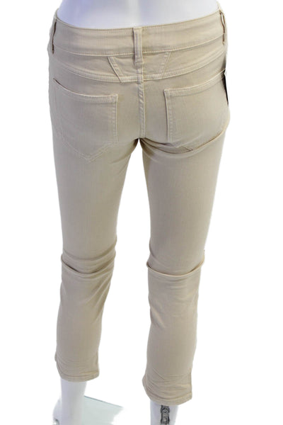 Closed Women Beige Ankle Cropped Low Rise Pants 97% Cotton Size 25
