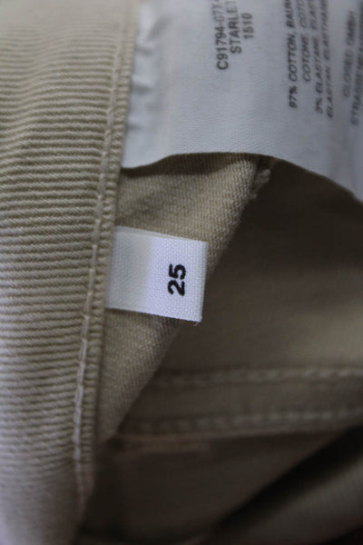 Closed Women Beige Ankle Cropped Low Rise Pants 97% Cotton Size 25