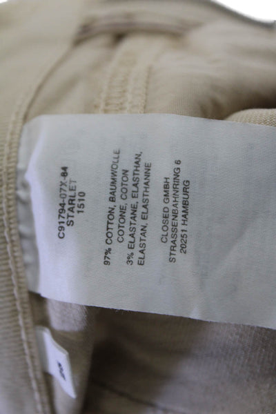 Closed Women Beige Ankle Cropped Low Rise Pants 97% Cotton Size 25