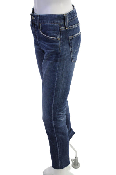 AG-ED Denim Womens Ankle Cropped Jeans Dark Blue Size 24