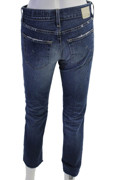 AG-ED Denim Womens Ankle Cropped Jeans Dark Blue Size 24