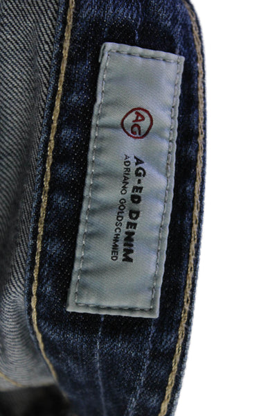 AG-ED Denim Womens Ankle Cropped Jeans Dark Blue Size 24