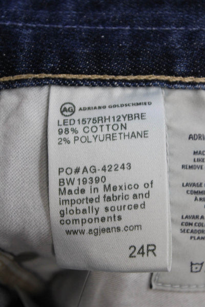AG-ED Denim Womens Ankle Cropped Jeans Dark Blue Size 24