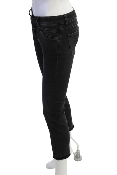 Closed Women Ankle Cropped Skinny Jeans Black Low Rise Size 25