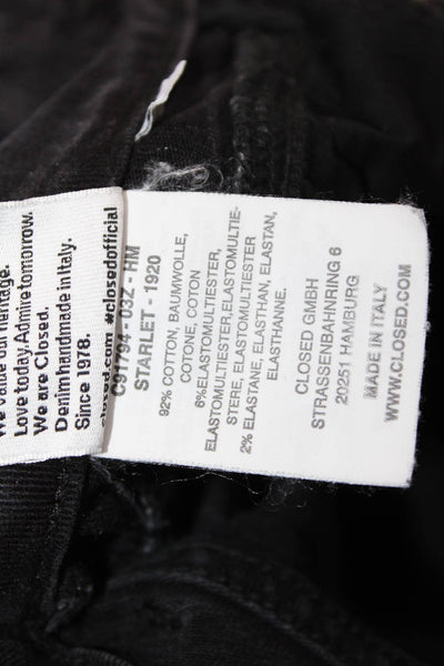 Closed Women Ankle Cropped Skinny Jeans Black Low Rise Size 25