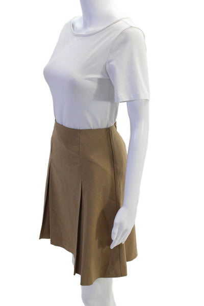 Trina Turk Womens A-Line Pleated Skirt Brown Size 0