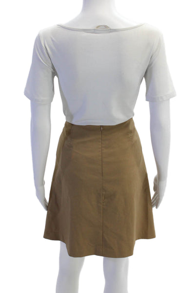 Trina Turk Womens A-Line Pleated Skirt Brown Size 0