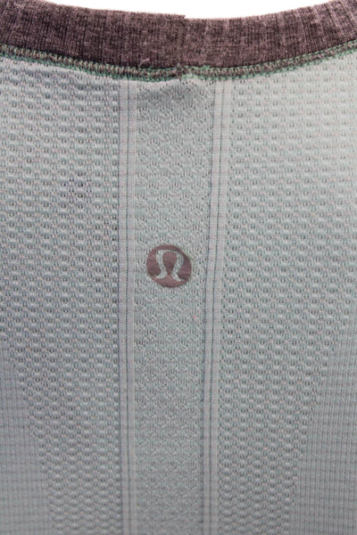 Lululemon Womens Basic Crew Neck Long Sleeve Tee Light Blue Polyester Size 4
