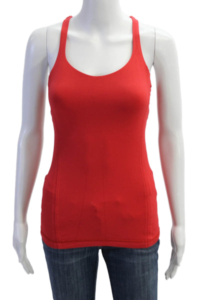 Lululemon Womens Red Camisole Nylon Round Neck Size 4