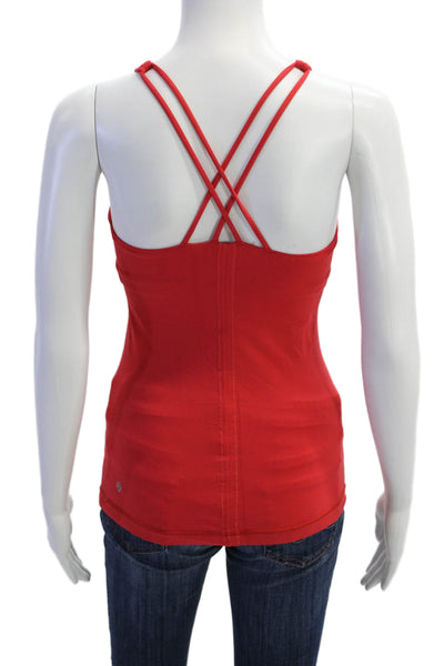 Lululemon Womens Red Camisole Nylon Round Neck Size 4