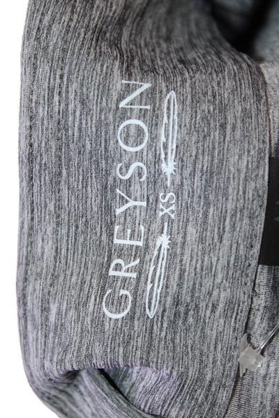 Greyson Womens Mock Neck Zip Long Sleeve Top Gray Basic Size XS