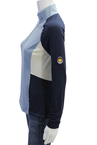 RLX Ralph Lauren Womens Dark Blue Jersey Mock Neck Long Sleeve Top Size XS