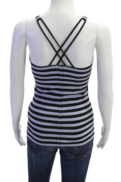Lululemon Women Black Striped Polyester Camisole Nautical Size 4