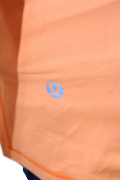 Lululemon Women Camisole Orange Nylon Square Neck Sports Sleeveless Size 4