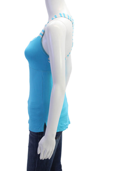 Lululemon Women Camisole Blue Square Neck Nylon Sleeveless Size 4