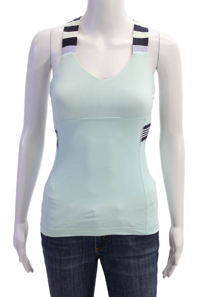 Lululemon Women Camisole Black Striped V-Neck Nylon Sleeveless Size 4