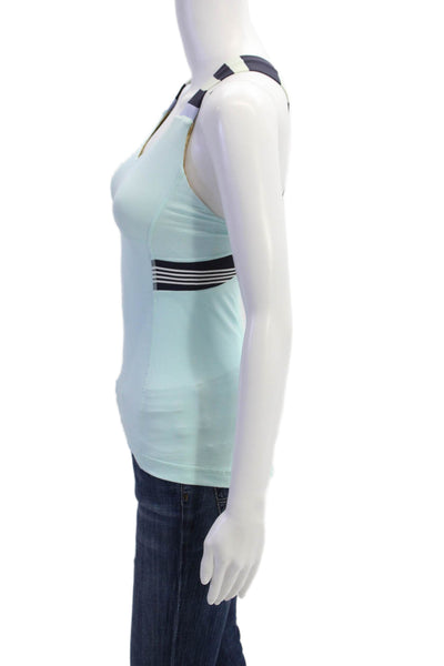 Lululemon Women Camisole Black Striped V-Neck Nylon Sleeveless Size 4