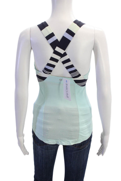 Lululemon Women Camisole Black Striped V-Neck Nylon Sleeveless Size 4