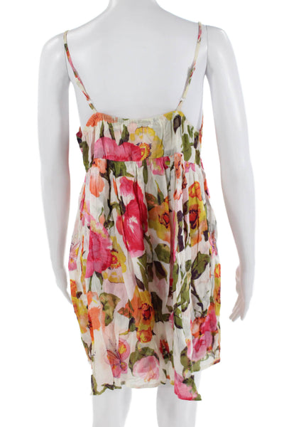 Debbie Katz Women Sundress Floral Multi-Color Drawstring Sleeveless Size S