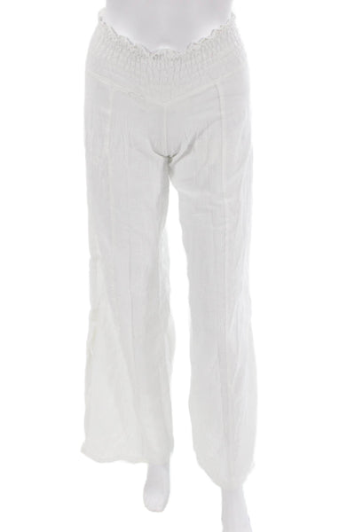 Debbie Katz Womens White Cotton Blend Beach Pants Size S