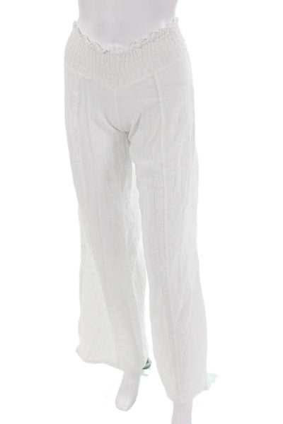 Debbie Katz Womens White Cotton Blend Beach Pants Size S