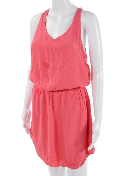Splendid, Womens Sundress Pink V-Neck Rayon Sleeveless Beach Short Size S