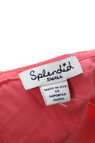 Splendid, Womens Sundress Pink V-Neck Rayon Sleeveless Beach Short Size S