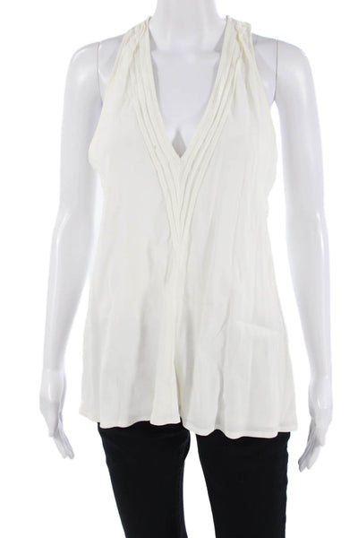 Cupcakes And Cashmere Womens White V-Neck Bohemian Tank Sleeveless Size S