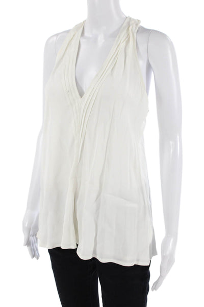 Cupcakes And Cashmere Womens White V-Neck Bohemian Tank Sleeveless Size S