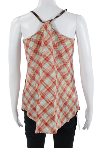 Roper Women Red Plaid Cotton Sleeveless Camisole Button-Up Cowboy Size S