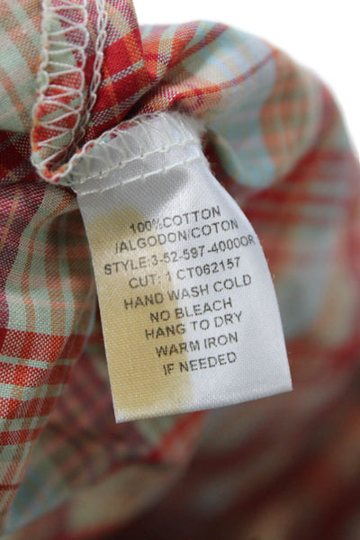 Roper Women Red Plaid Cotton Sleeveless Camisole Button-Up Cowboy Size S