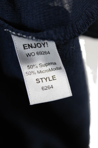 Michael Stars Women Basic High Neck Sleeveless Tank Dark Blue Size S