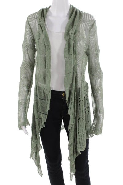 Bibelot Women Green Argyle Cardigan Long Sleeve Size XS