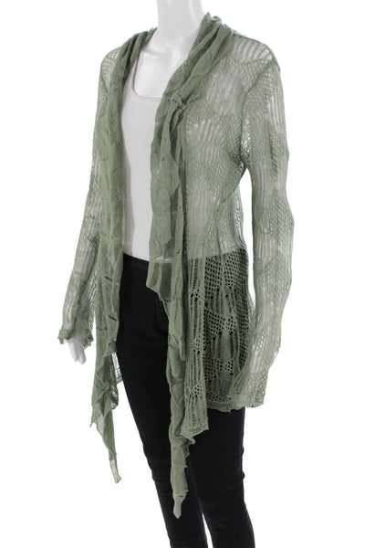Bibelot Women Green Argyle Cardigan Long Sleeve Size XS