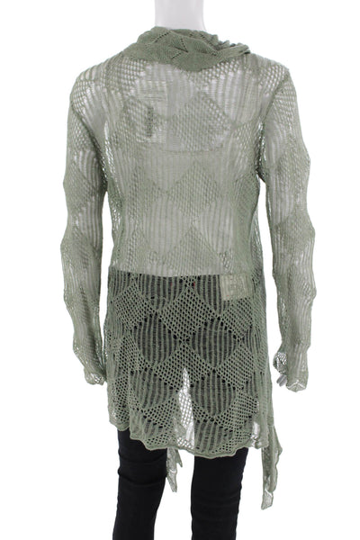 Bibelot Women Green Argyle Cardigan Long Sleeve Size XS