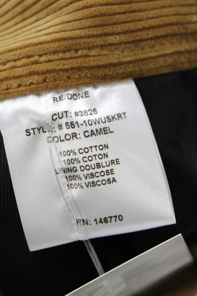 Re/Done Womens Mini Pencil Skirt Brown 100% Cotton Size 24