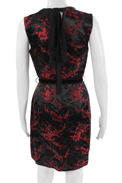 Marc Jacobs Womens Black Floral Sheath Shift Dress Sleeveless Size 0