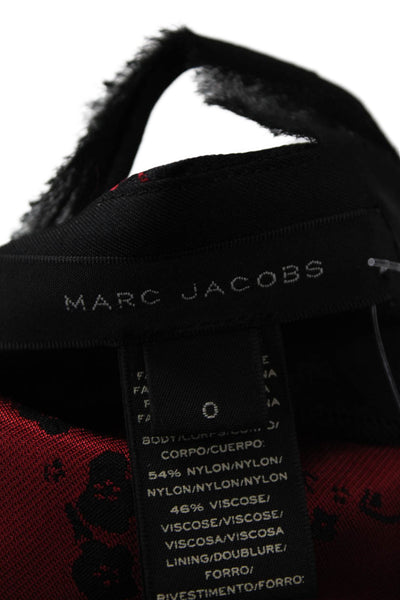 Marc Jacobs Womens Black Floral Sheath Shift Dress Sleeveless Size 0