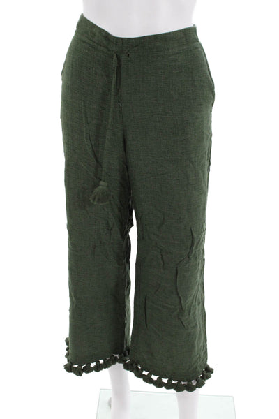 Figue Womens Cropped Green Drawstring Pants Size M