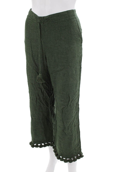 Figue Womens Cropped Green Drawstring Pants Size M