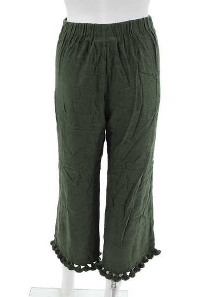Figue Womens Cropped Green Drawstring Pants Size M