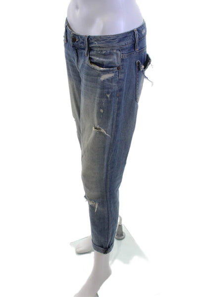 Joes Women Boyfriend Cropped Blue Jeans Size 28