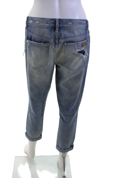 Joes Women Boyfriend Cropped Blue Jeans Size 28