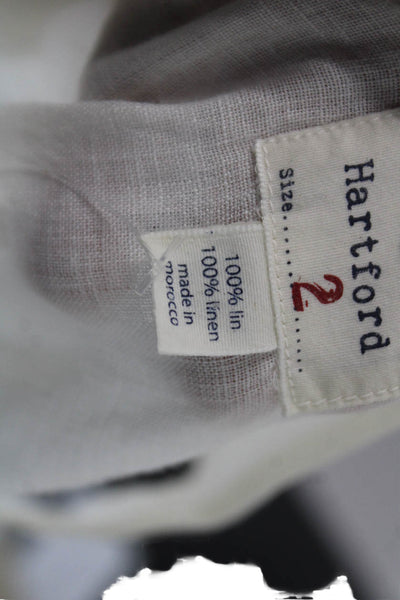 Hartford Women Shift Tank Dress White Linen Tie Neck Short Size 2