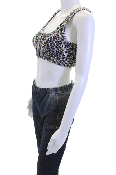Re/Done Womens Gray Crop Top Sleeveless Round Neck Size XS