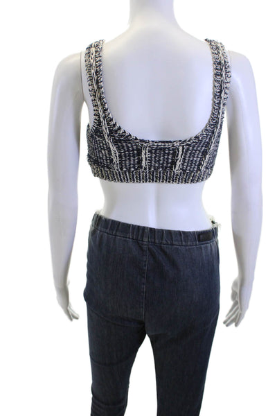 Re/Done Womens Gray Crop Top Sleeveless Round Neck Size XS